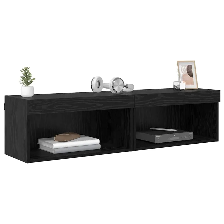 Ensemble meuble TV avec LED 2 pcs Chêne noir 60 x 30 x 30 cm - 3