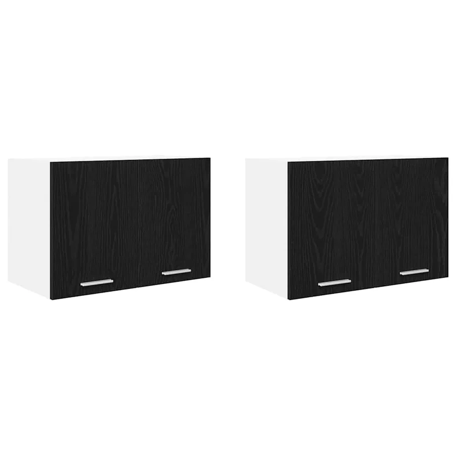 Armoire suspendue 2 pcs Chêne noir et Blanc 60 x 31 x 40 cm - 2