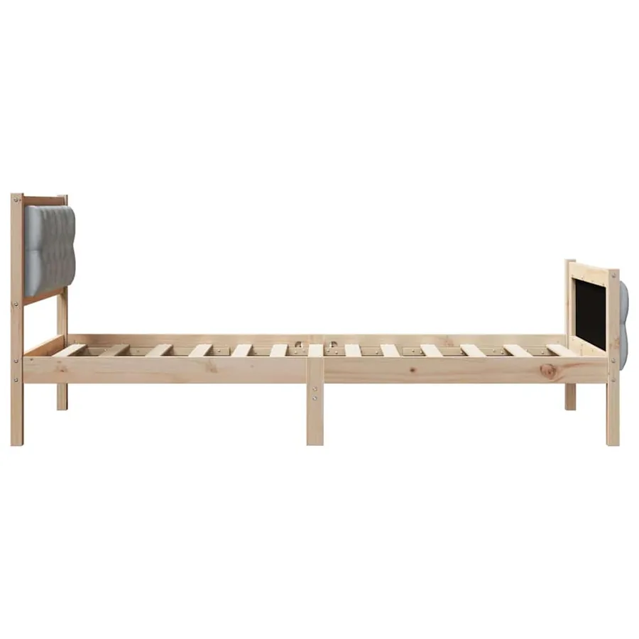 Cadre de lit avec tête de lit Gris clair 90 x 200 cm Pin massif - 6