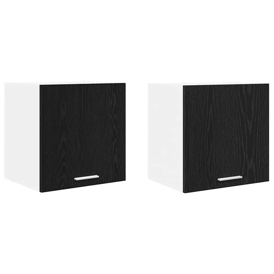 Armoire suspendue 2 pcs Chêne noir et Blanc 40 x 31 x 40 cm - 2