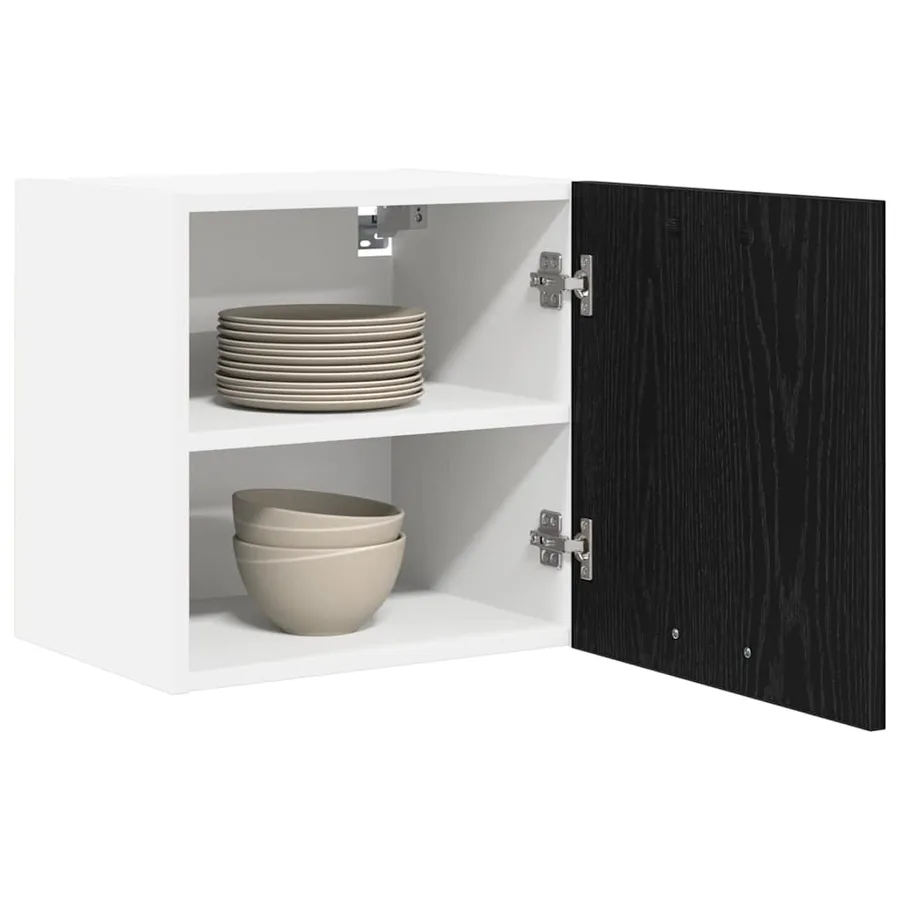 Armoire suspendue 2 pcs Chêne noir et Blanc 40 x 31 x 40 cm - 3