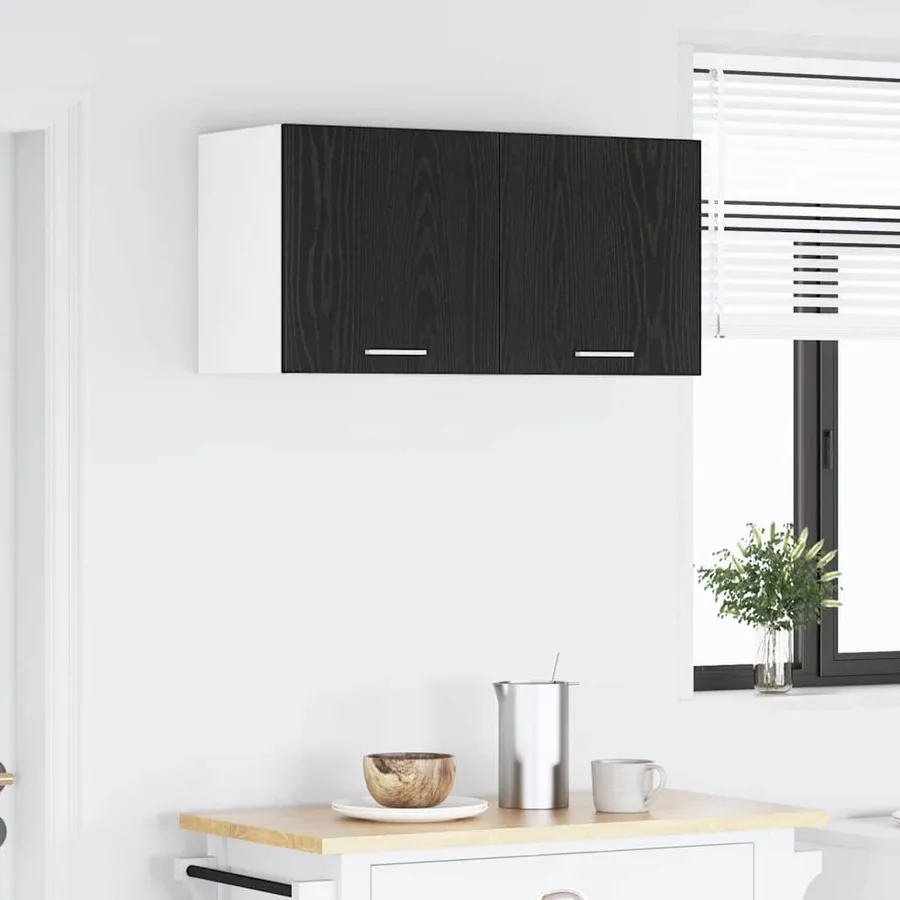 Armoire suspendue 2 pcs Chêne noir et Blanc 40 x 31 x 40 cm - 4