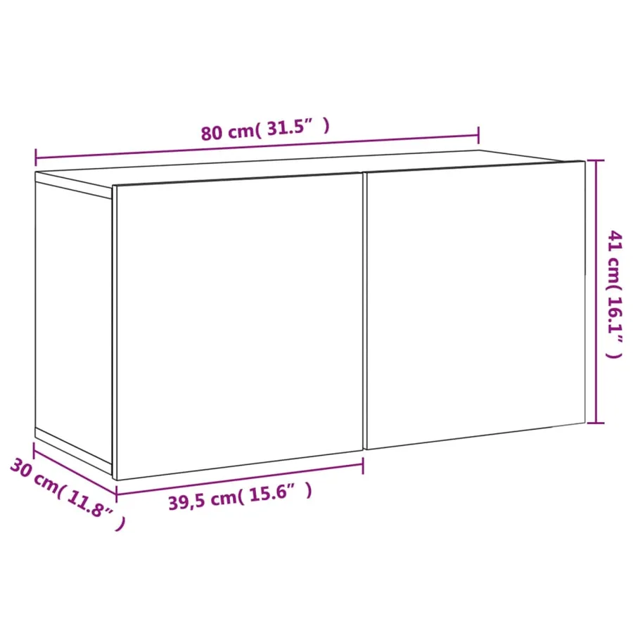Meuble TV mural blanc 80x30x41 cm - 13