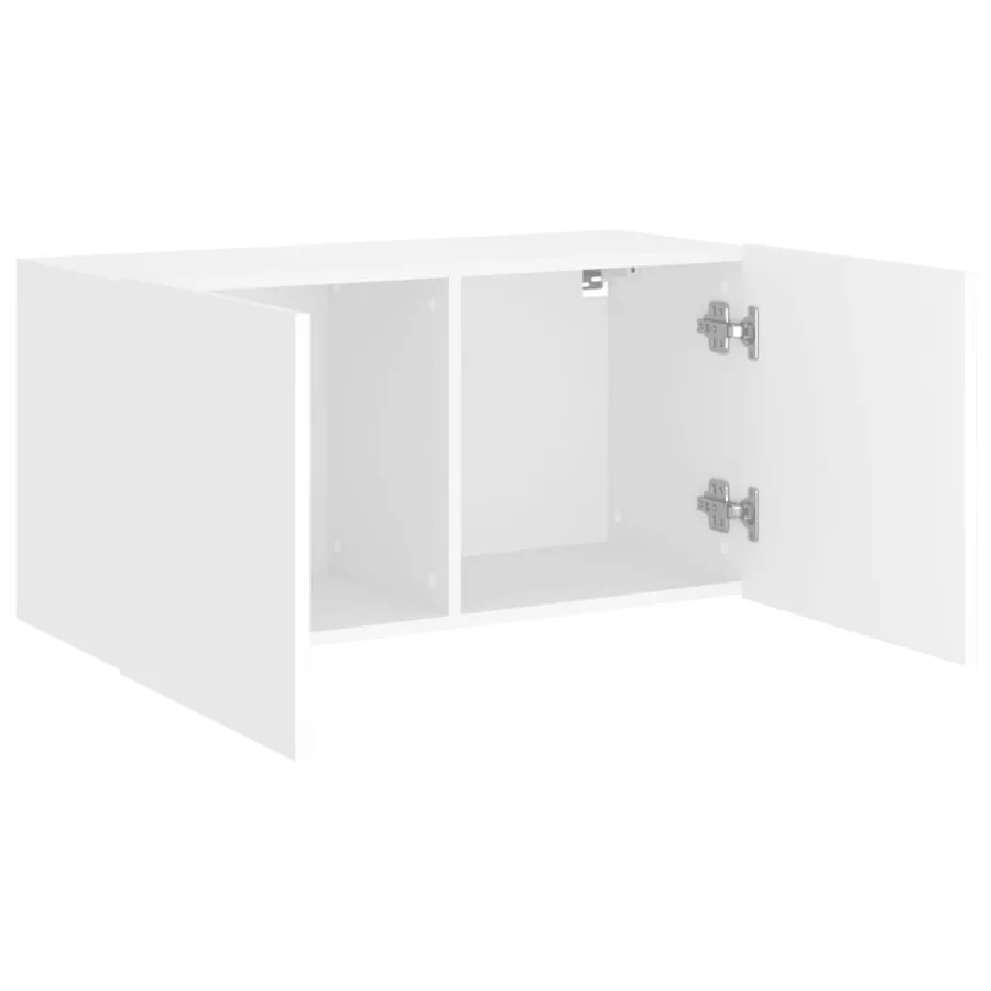 Meuble TV mural blanc 80x30x41 cm - 5