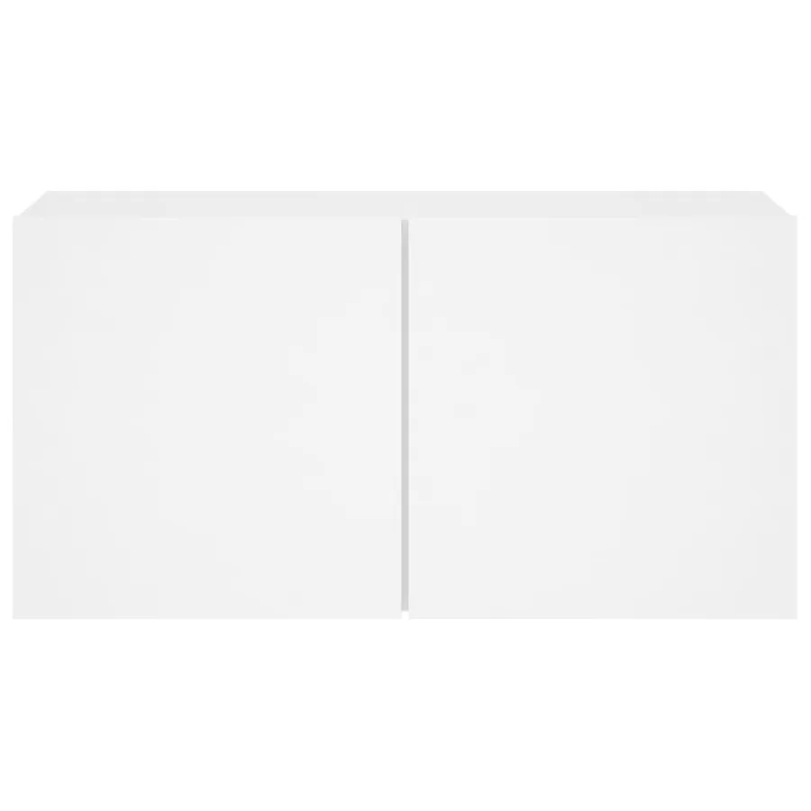 Meuble TV mural blanc 80x30x41 cm - 6