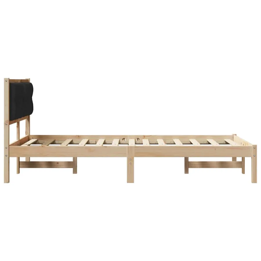 Cadre de lit avec tête de lit Noir 120 x 190 cm Pin massif - 6