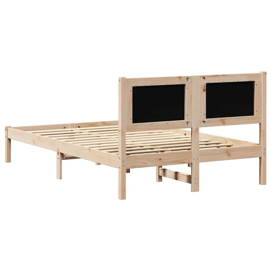 Cadre de lit avec tête de lit Noir 120 x 190 cm Pin massif - 7