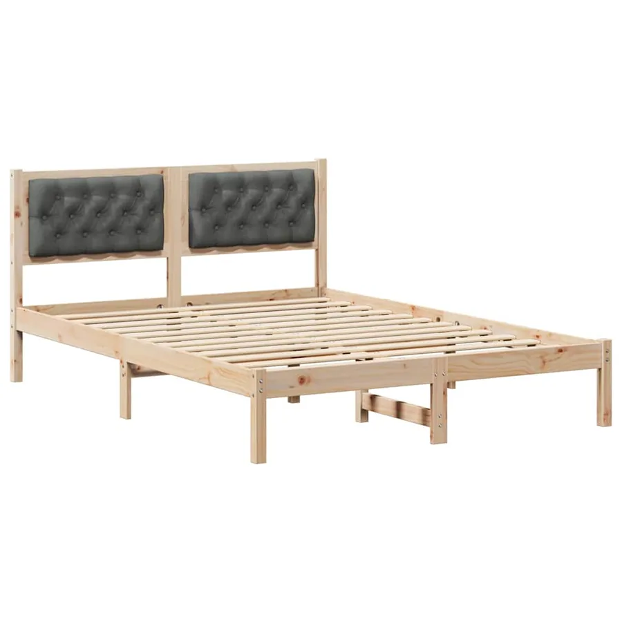 Cadre de lit Gris foncé 150 x 200 cm Pin massif - 2
