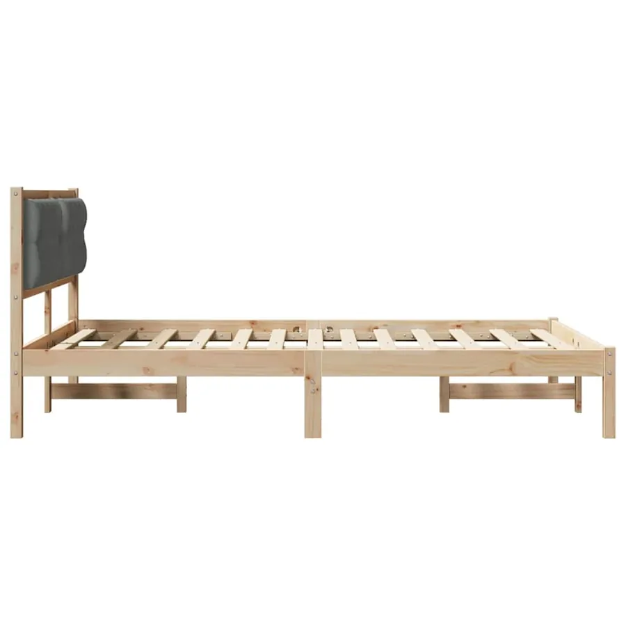 Cadre de lit Gris foncé 150 x 200 cm Pin massif - 6