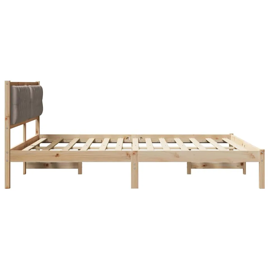 Cadre de lit avec tête de lit Taupe 160 x 200 cm Pin massif - 6