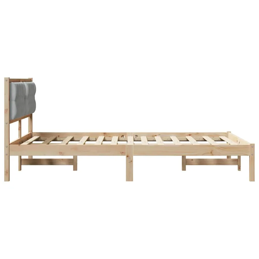 Cadre de lit Gris clair 140 x 190 cm Pin massif - 6