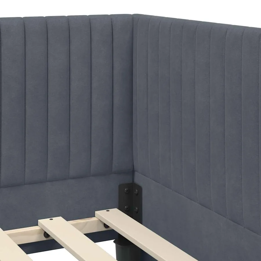 Cadre de lit d'angle avec matelas 2 pcs Gris Velours - 10