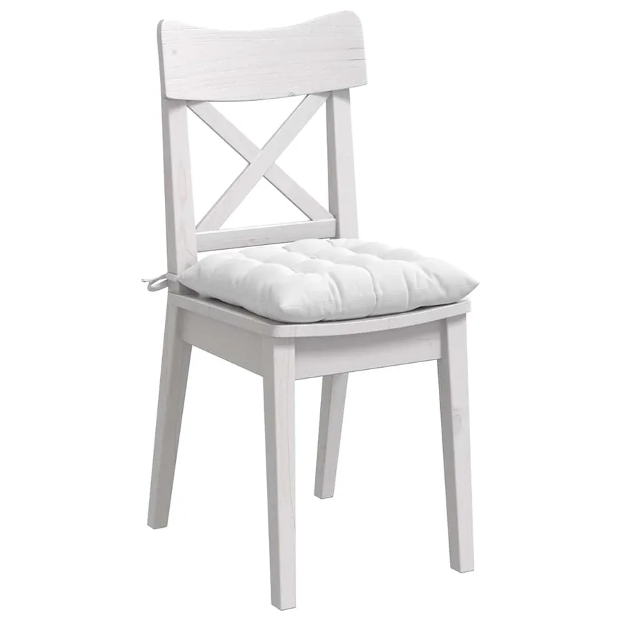 Coussins de siège 4 pcs Blanc 40 x 40 x 6 cm tissu - 3