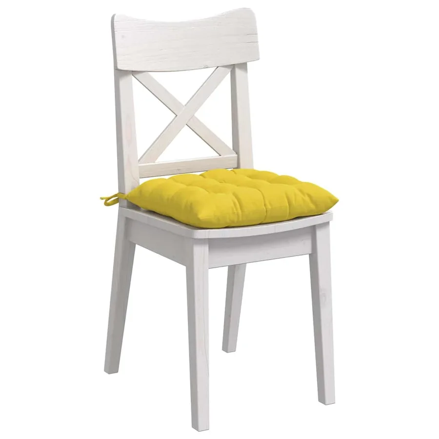 Coussins de siège 4 pcs Jaune clair 40 x 40 x 6 cm tissu - 3