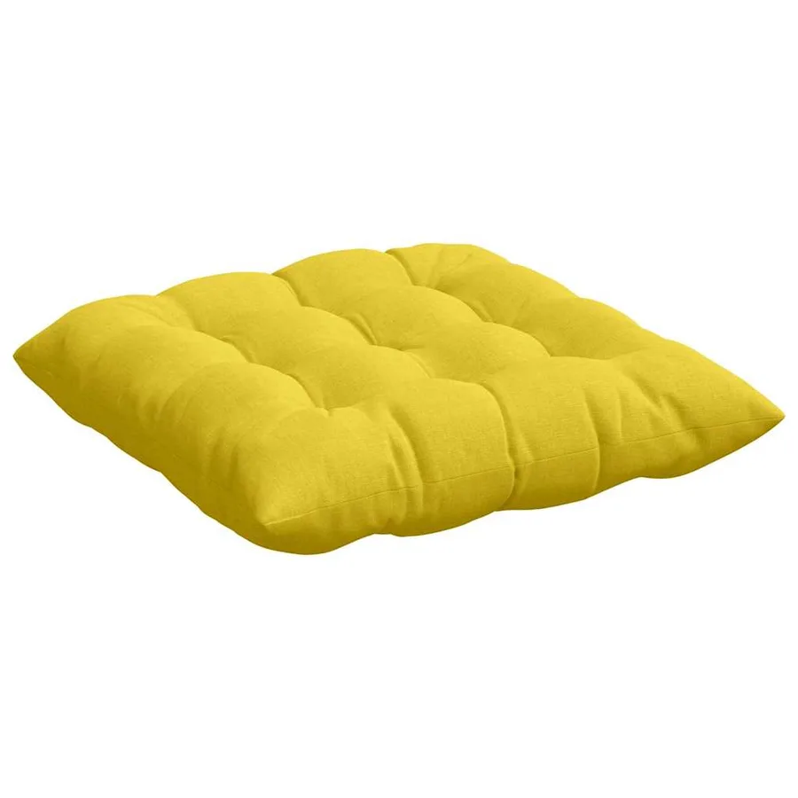 Coussins de siège 4 pcs Jaune clair 40 x 40 x 6 cm tissu - 5