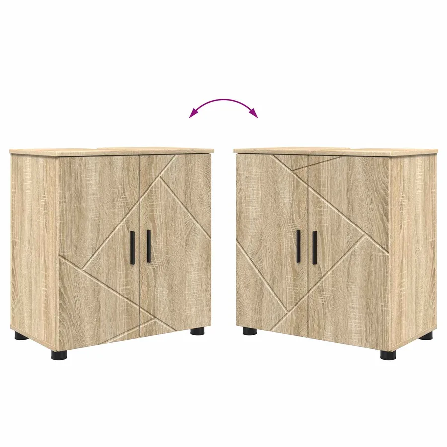 Cabinet de salle de bain Chêne Sonoma 61 x 35 x 64 cm - 12