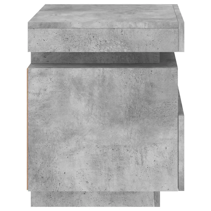 Armoires de chevet avec lumières LED 2 pcs gris béton - 9