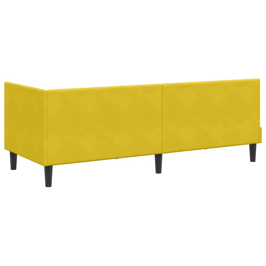 Cadre de lit d'angle Jaune 80 cm x 200 cm Velours - 7