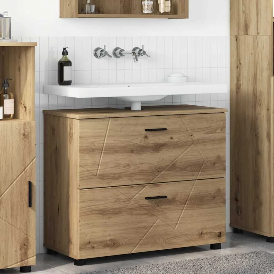 Cabinet de salle de bain Chêne artisanal 76,5 x 35 x 64 cm