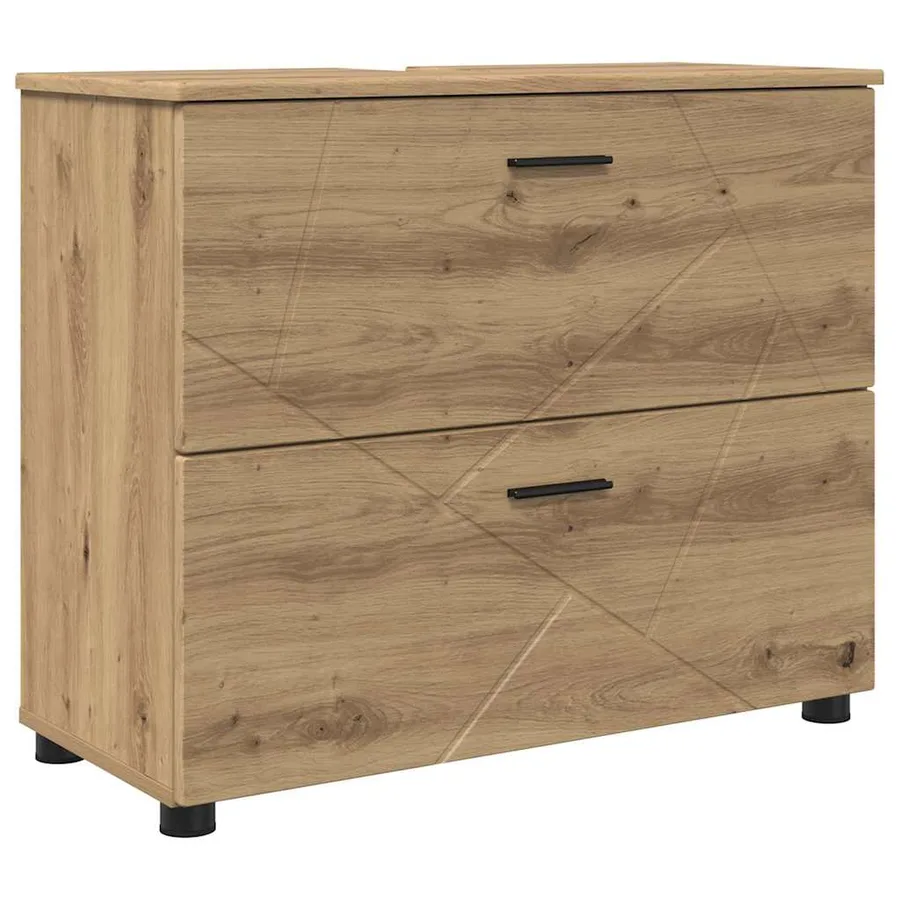 Cabinet de salle de bain Chêne artisanal 76,5 x 35 x 64 cm - 2