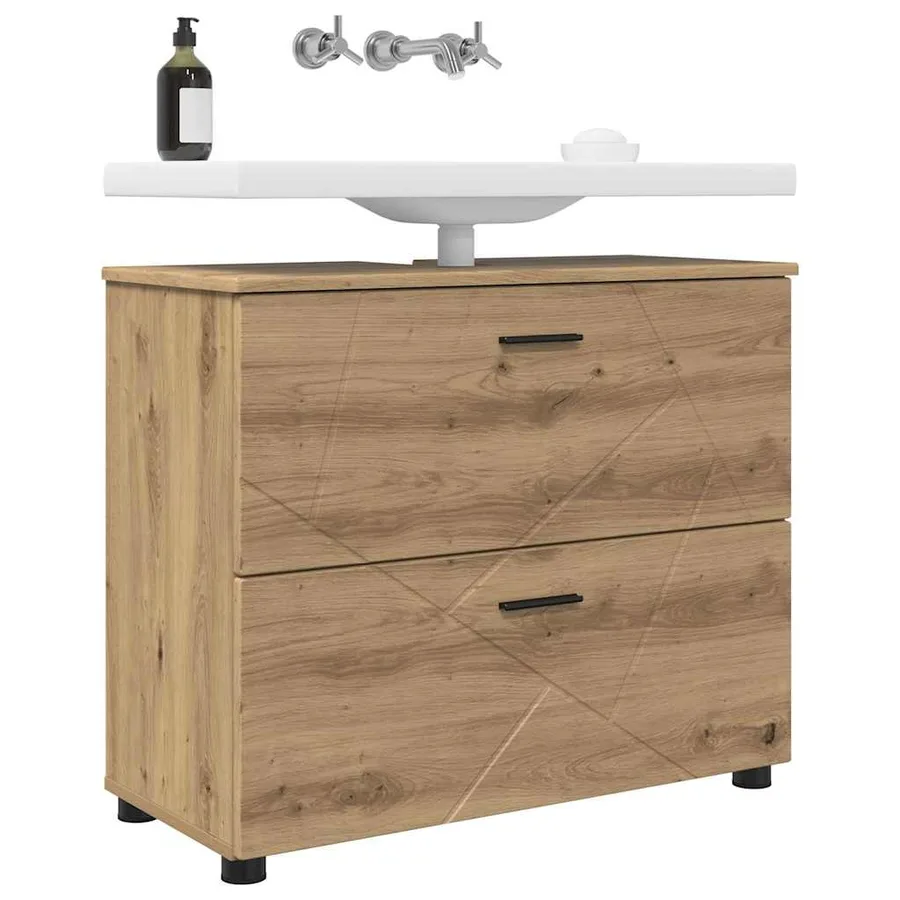 Cabinet de salle de bain Chêne artisanal 76,5 x 35 x 64 cm - 3