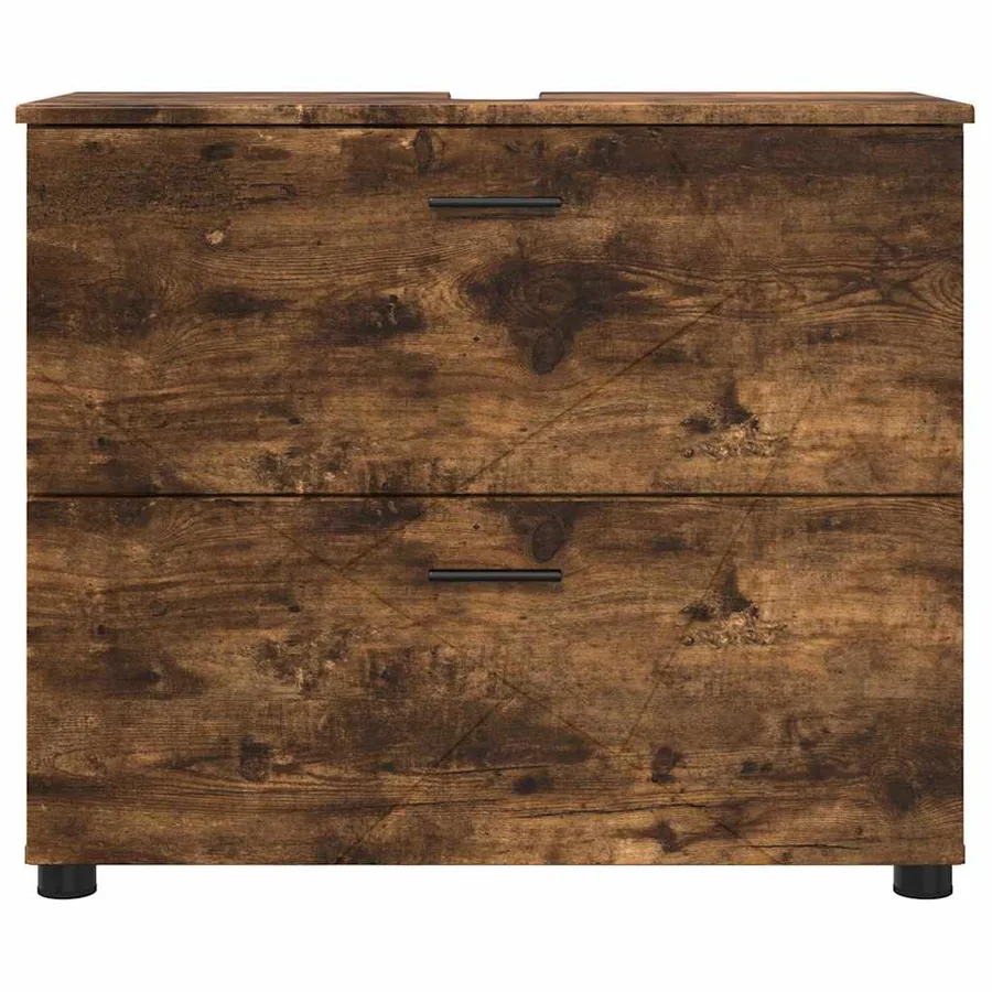 Cabinet de salle de bain Chêne fumé 76,5 x 35 x 64 cm - 6