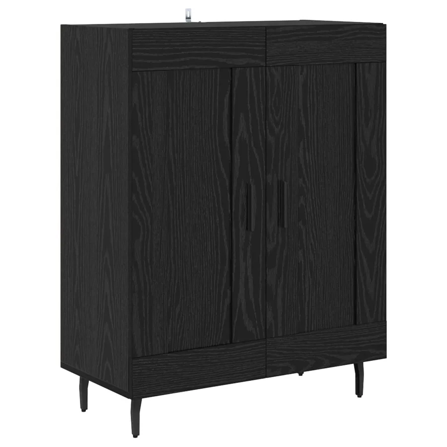 Haut Armoire 2 pcs Chêne noir Bois Aggloméré et Verre - 6