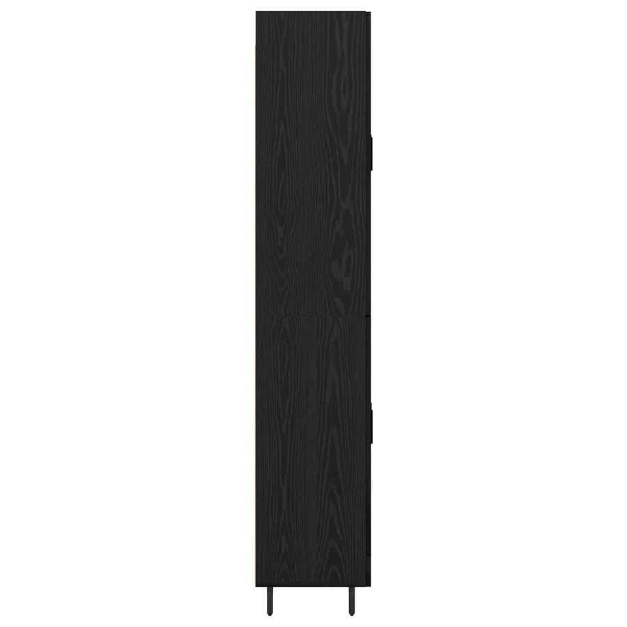 Haut Armoire 2 pcs Chêne noir Bois Aggloméré et Verre - 9