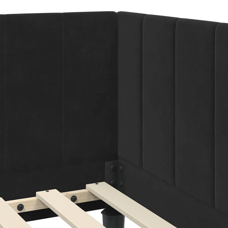Cadre de lit d'angle avec matelas 2 pcs Noir Velours - 10