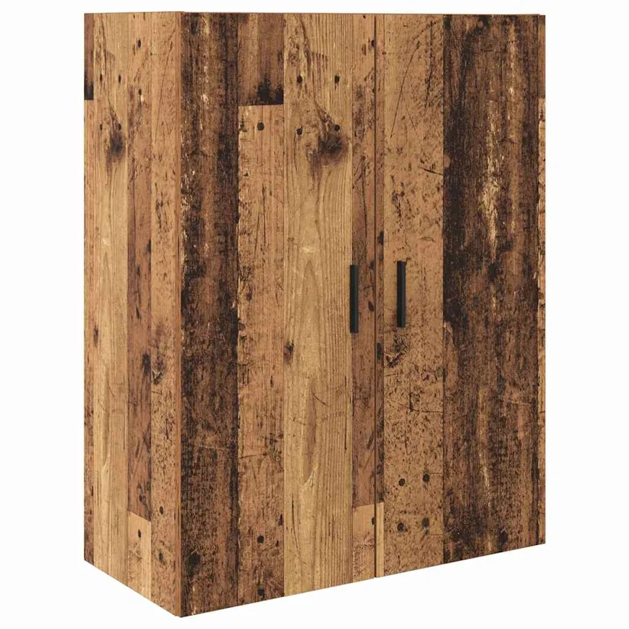 Haut Armoire 2 pcs Bois Ancien Bois Aggloméré et Verre - 7