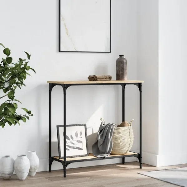 Table console Chêne Sonoma 75x30,5x75 cm Bois d'ingénierie