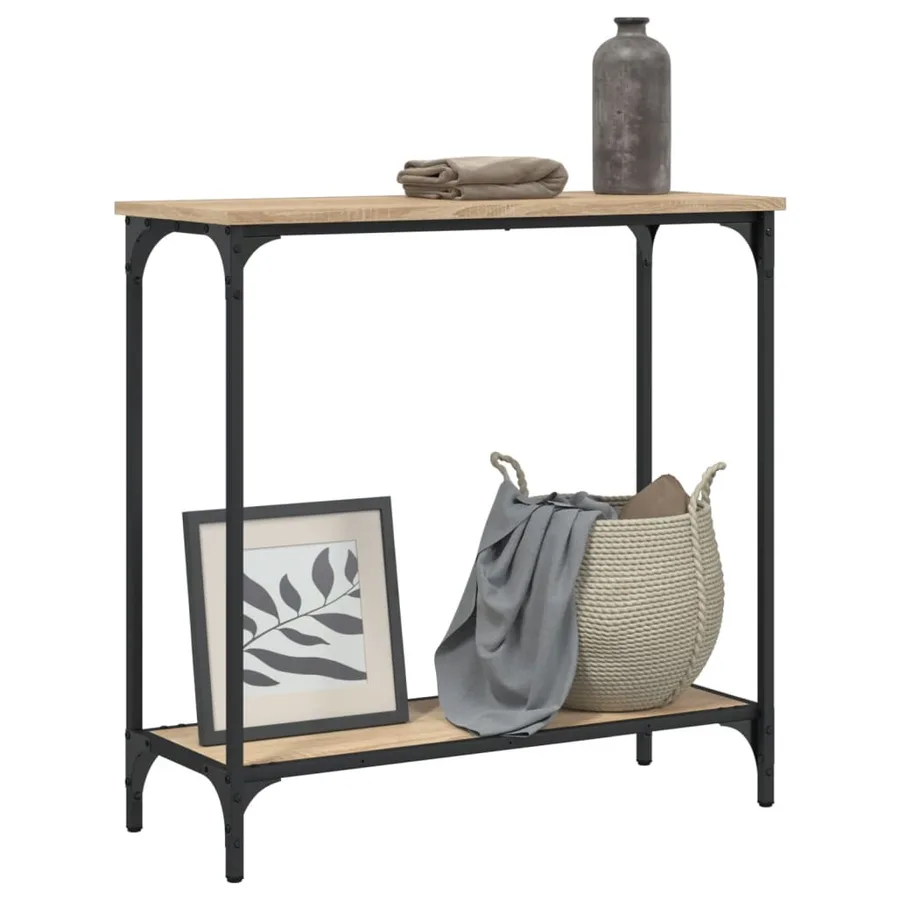 Table console Chêne Sonoma 75x30,5x75 cm Bois d'ingénierie - 3