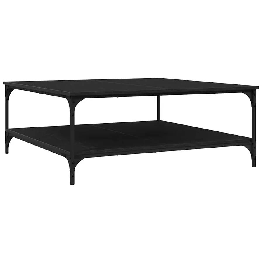 Table basse Chêne noir 100 x 100 x 40 cm Bois d'ingénierie - 2
