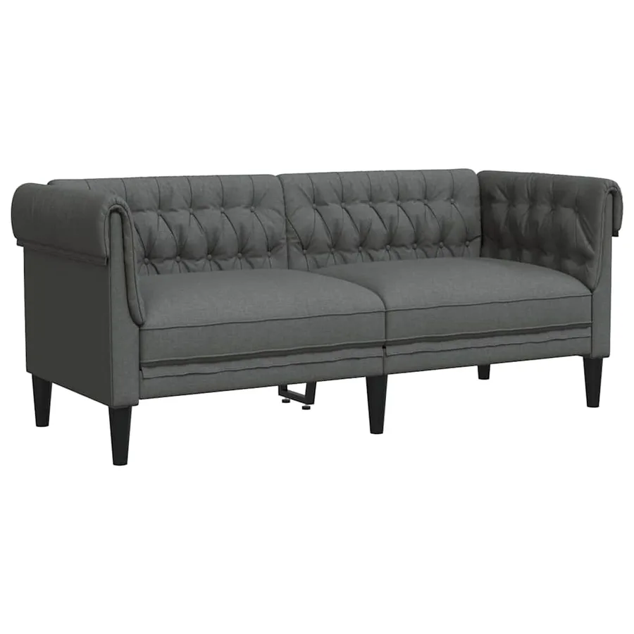 Canapé de salon 2 pcs Gris foncé 201,5 x 74,5 x 74,5 cm tissu - 4