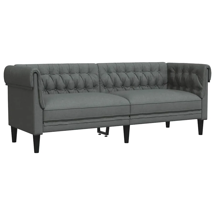 Canapé de salon 2 pcs Gris foncé 201,5 x 74,5 x 74,5 cm tissu - 5
