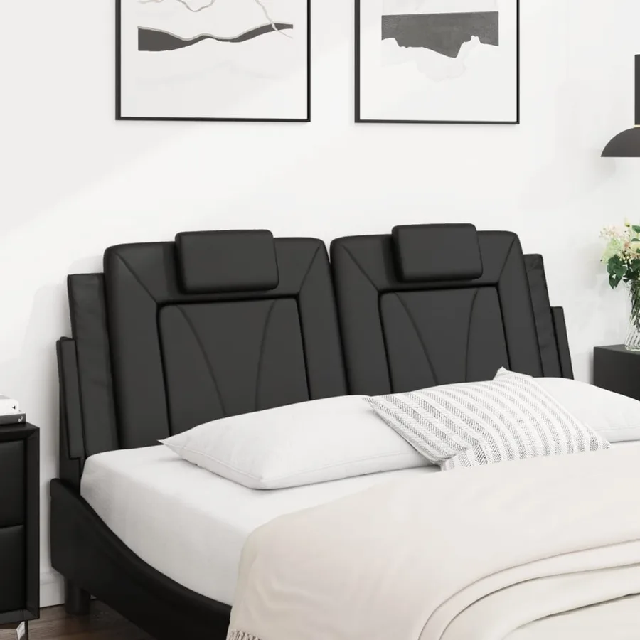 Coussin de tête de lit Viana noir 152 cm similicuir - 3