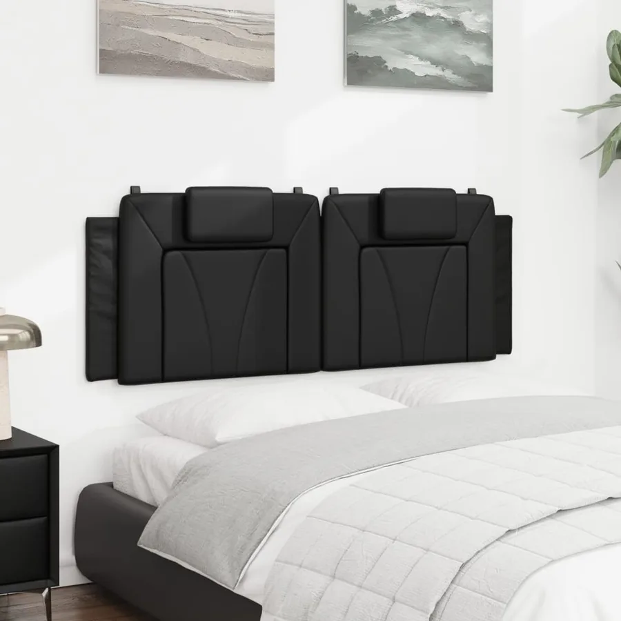Coussin de tête de lit Viana noir 152 cm similicuir - 4