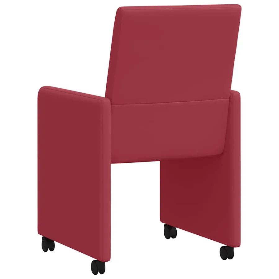 Chaises de Salle à Manger avec Roues 2 pcs Bordeaux Faux cuir - 6