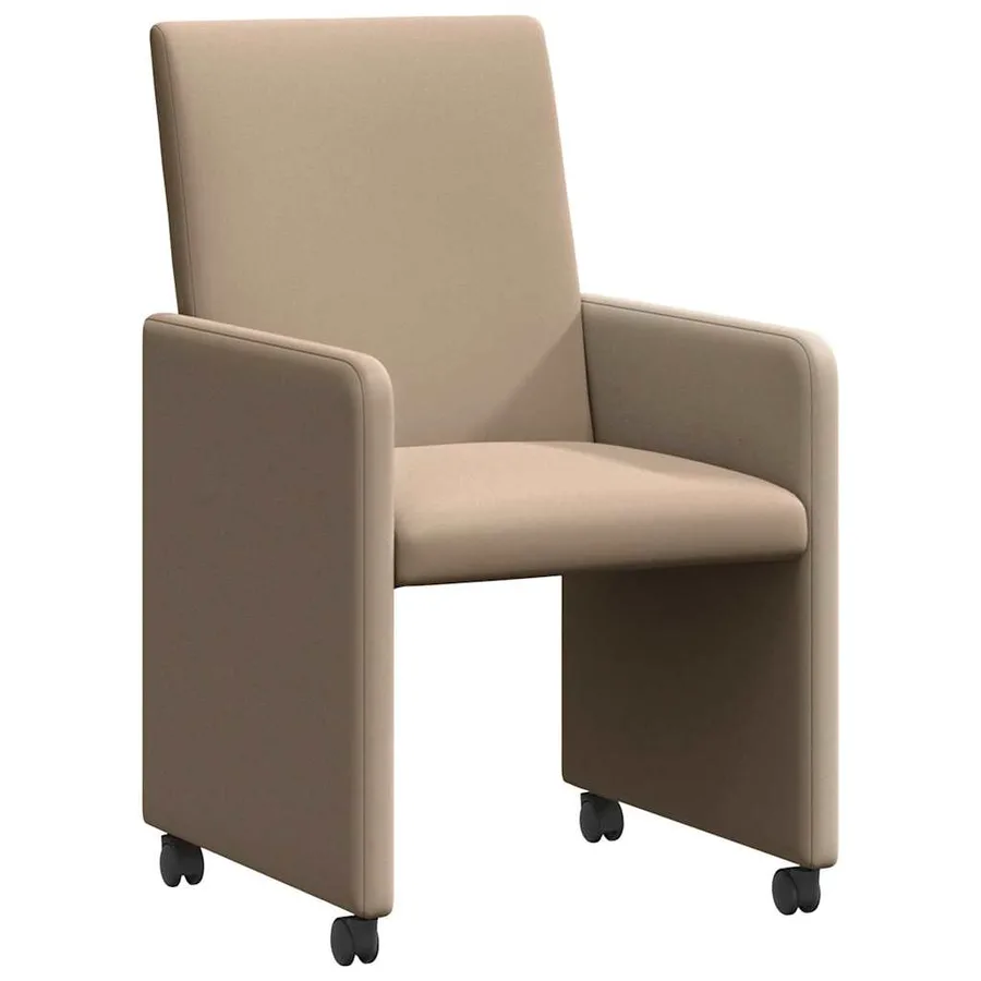 Chaises de Salle à Manger avec Roues 2 pcs Cappuccino Faux cuir - 2