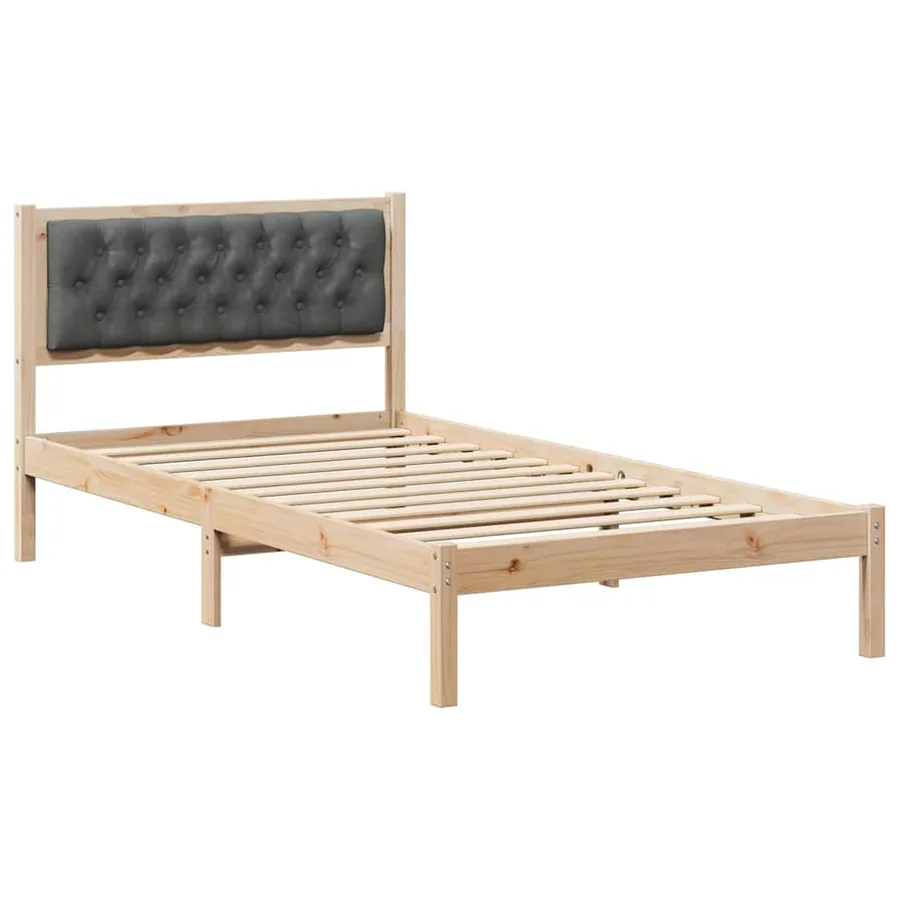 Cadre de lit Gris foncé 100 x 200 cm Pin massif - 2