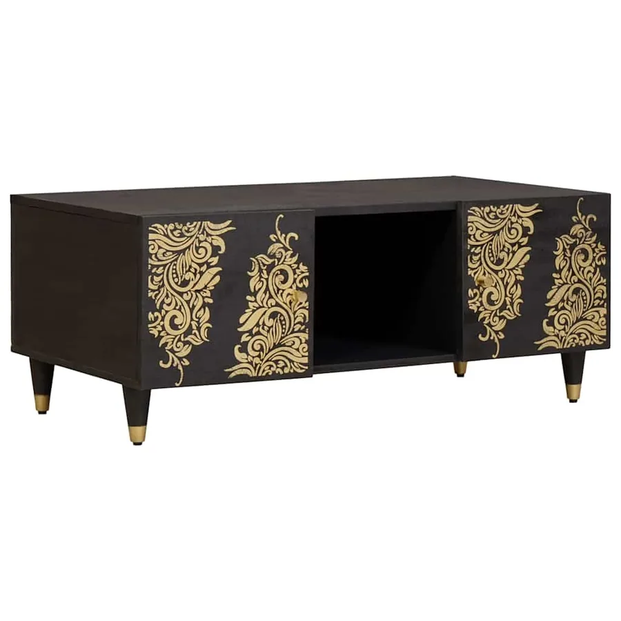 Table basse Noir 100 x 54 x 40 cm Bois de mangue massif
