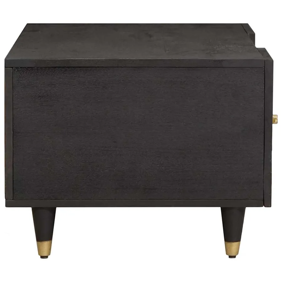 Table basse Noir 100 x 54 x 40 cm Bois de mangue massif - 4
