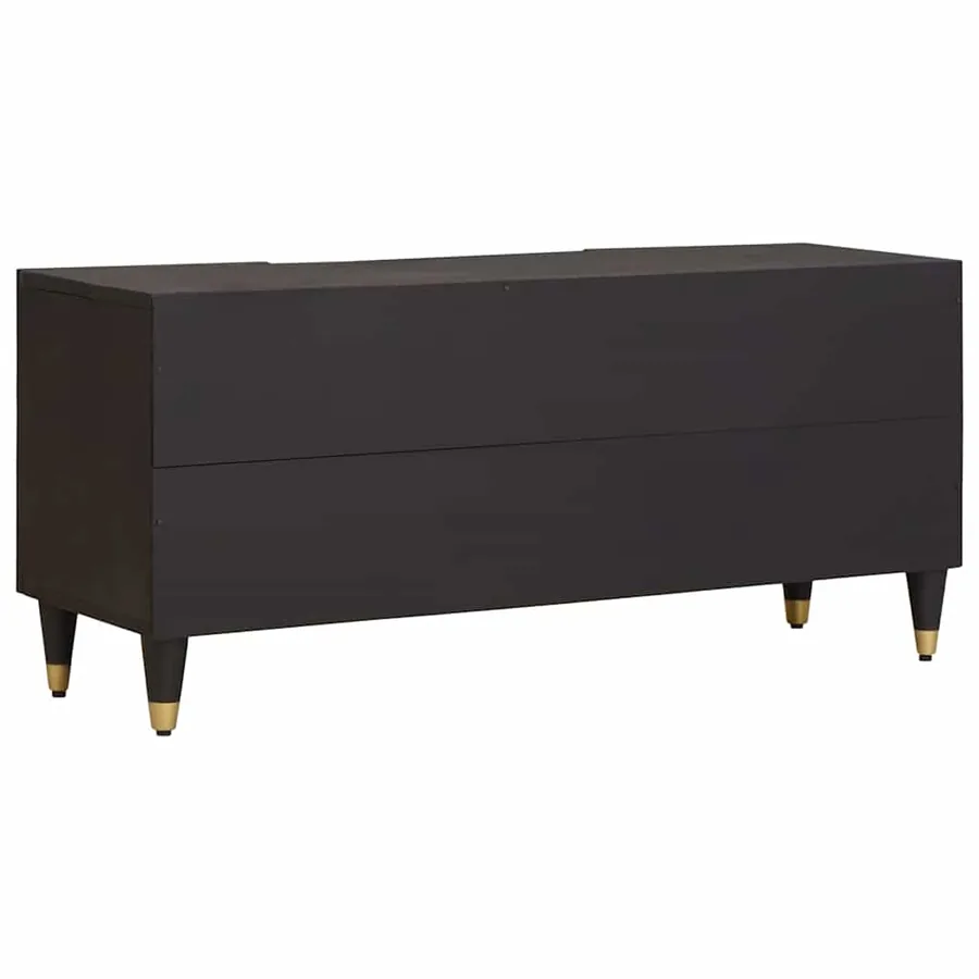Meuble TV Noir 105 x 33 x 46 cm Bois de mangue massif - 5
