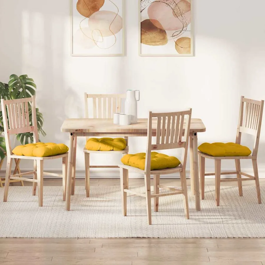 Coussins de siège 4 pcs Jaune clair 40 x 40 cm