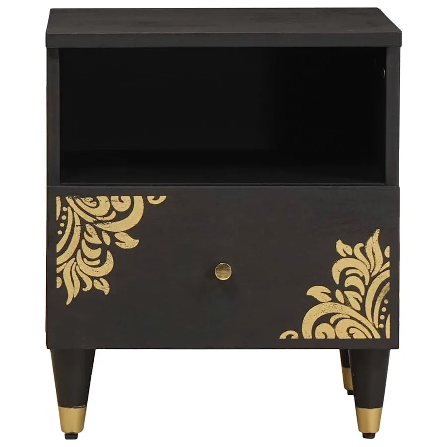 Cabinet de chevet avec tiroir 2 pcs Noir 40 x 33 x 46 cm - 4