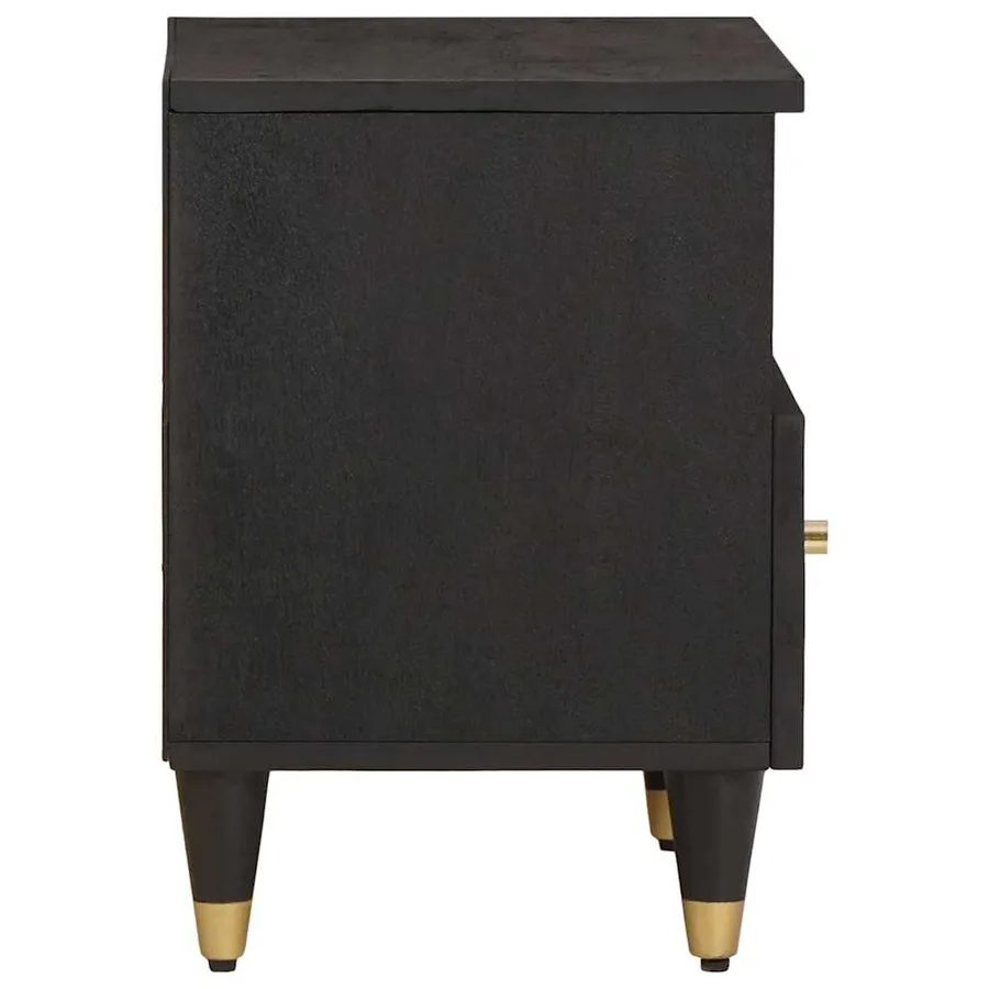 Cabinet de chevet avec tiroir 2 pcs Noir 40 x 33 x 46 cm - 5