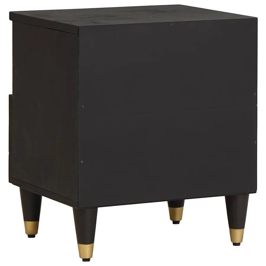 Cabinet de chevet avec tiroir 2 pcs Noir 40 x 33 x 46 cm - 6