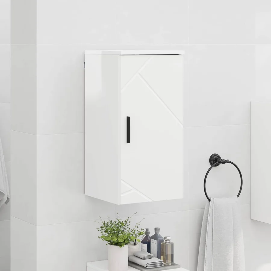 Cabinet de salle de bain Blanc brillant 30 x 31,5 x 61 cm - 4