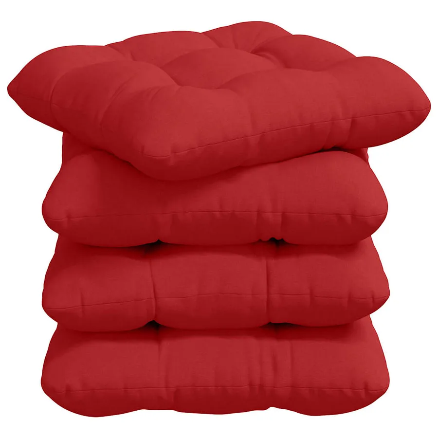 Coussins de siège 4 pcs Rouge 45 x 45 x 12 cm tissu - 2