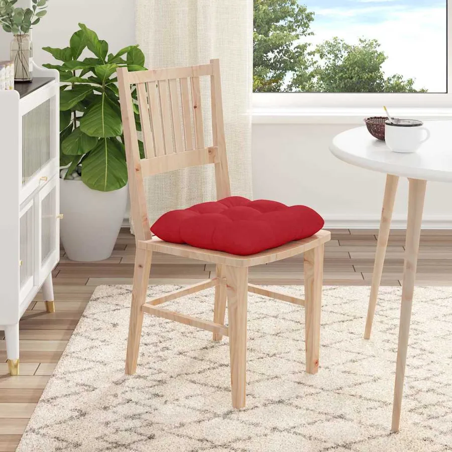 Coussins de siège 4 pcs Rouge 45 x 45 x 12 cm tissu - 4